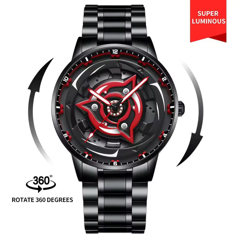Uchiha Sharingan Watch – 360° Rotating Anime Quartz Timepiece — image 4