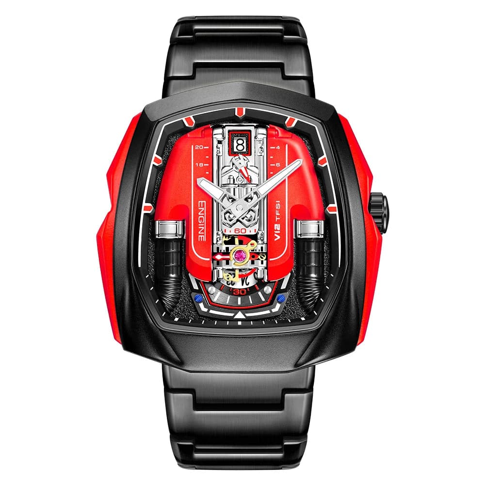 Drop Shipping Super Luxury V12 Engine Watch Man Watches Quartz Movement Waterproof Quartz for Man Watch — image 12