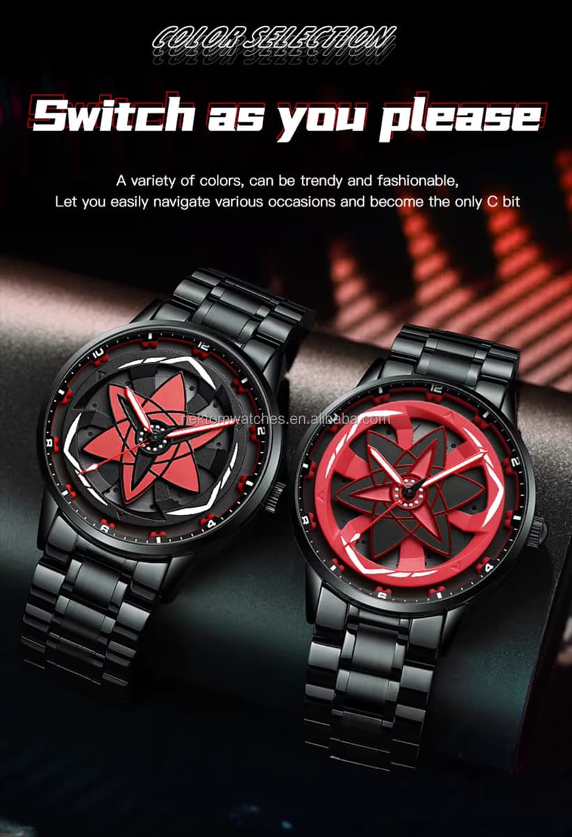Uchiha Sharingan Watch – 360° Rotating Anime Quartz Timepiece — image 7