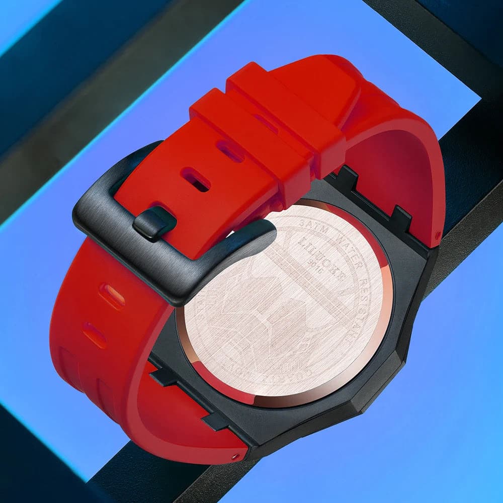 LILUOKE Man Wristwatch Quartz Watch Stainless Steel Case Silicone Strap Waterproof Fashion Watches for Men Sport Watch — image 3