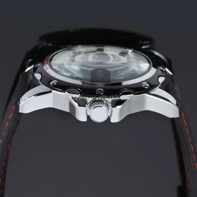 Winner Black Silicone Automatic Skeleton Watch — image 3