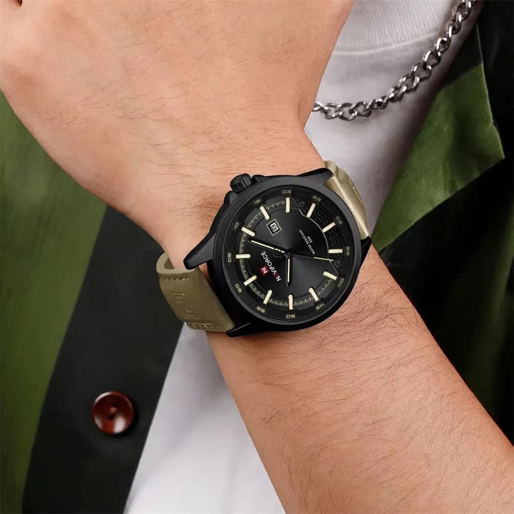 NAVIFORCE Men's Luxury Sport Leather Watch — image 2