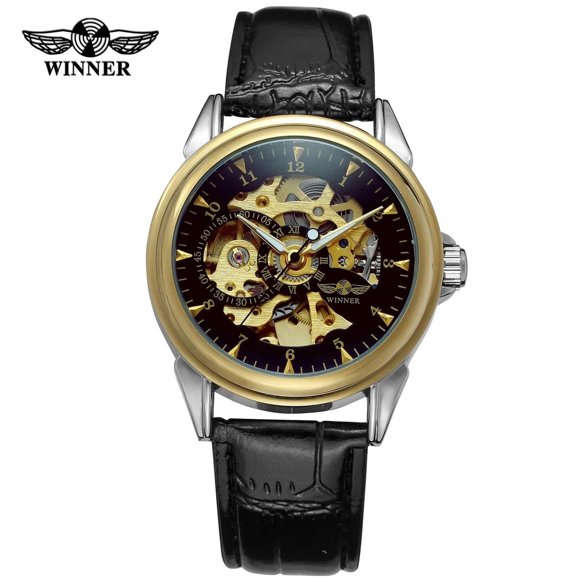 T-winner Leather Strap Skeleton Auto Mechanical Watch — image 10