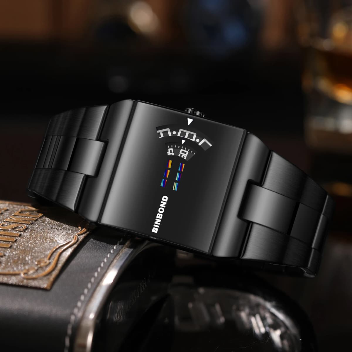 BINBOND 2026 New Model Watch Rectangle Case Unique Fashion Quartz Stainless Steel Band Wristwatch Watches for Men