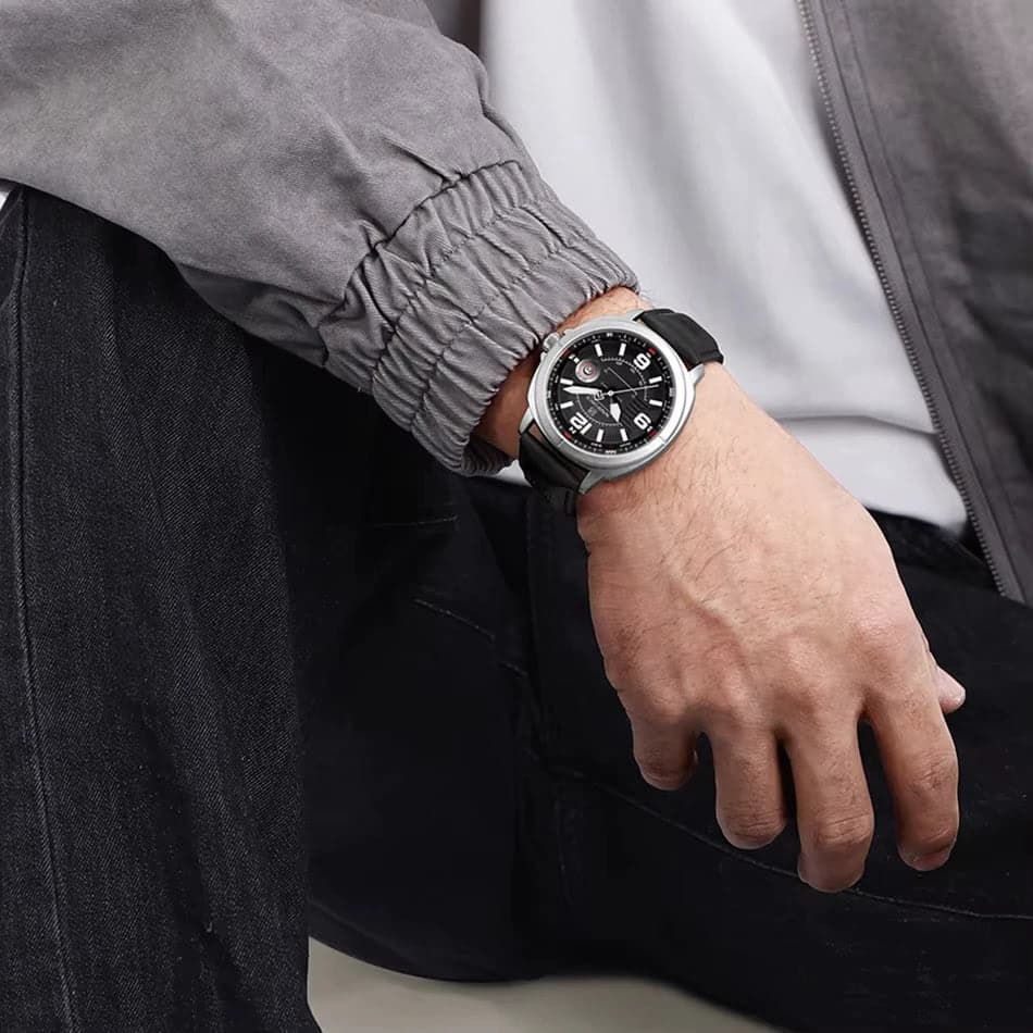 NAVIFORCE Men's Quartz Watch with Leather Band — image 2
