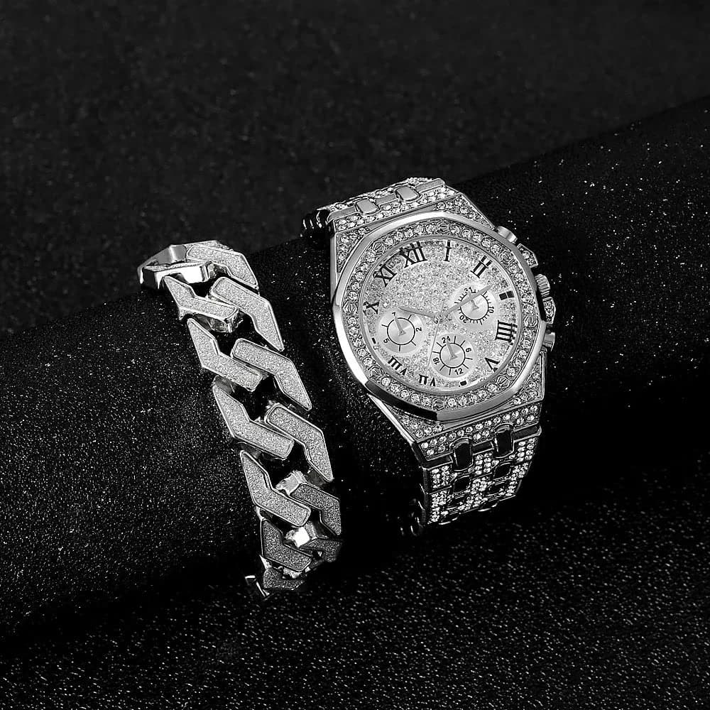 Luxury Gold Watch & Bracelet Set for Men & Women — image 8