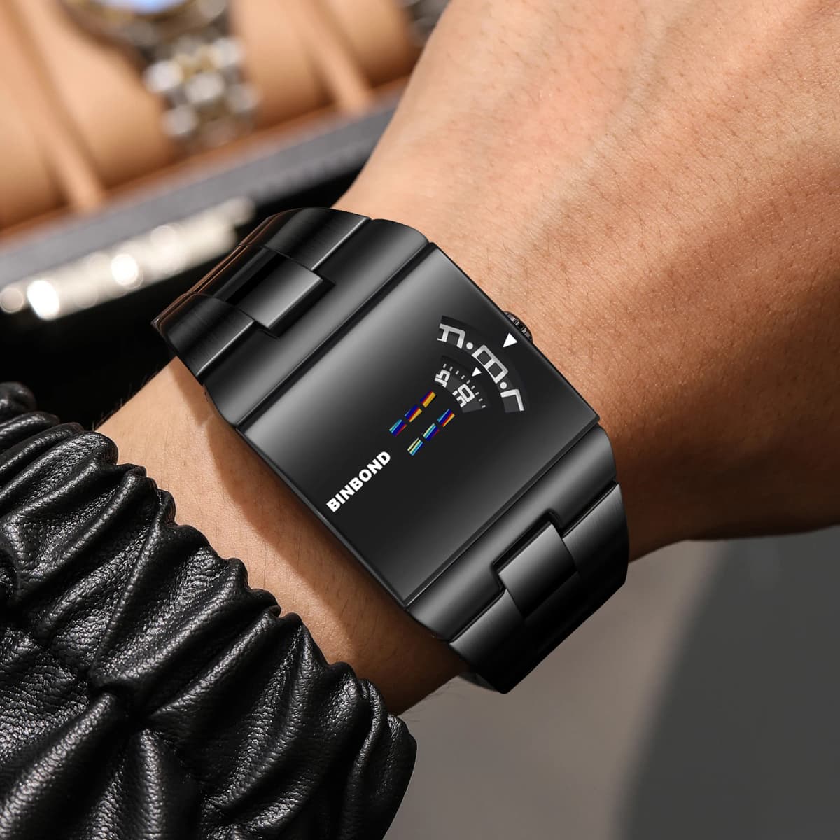 BINBOND 2026 New Model Watch Rectangle Case Unique Fashion Quartz Stainless Steel Band Wristwatch Watches for Men