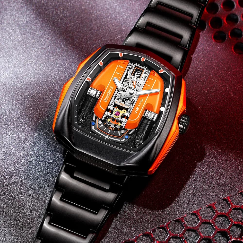Drop Shipping Super Luxury V12 Engine Watch Man Watches Quartz Movement Waterproof Quartz for Man Watch — image 5