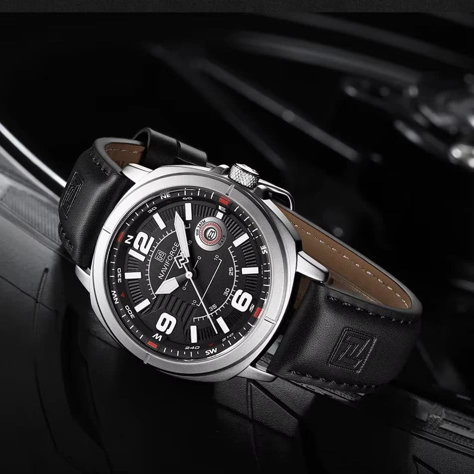 NAVIFORCE Men's Quartz Watch with Leather Band — image 5