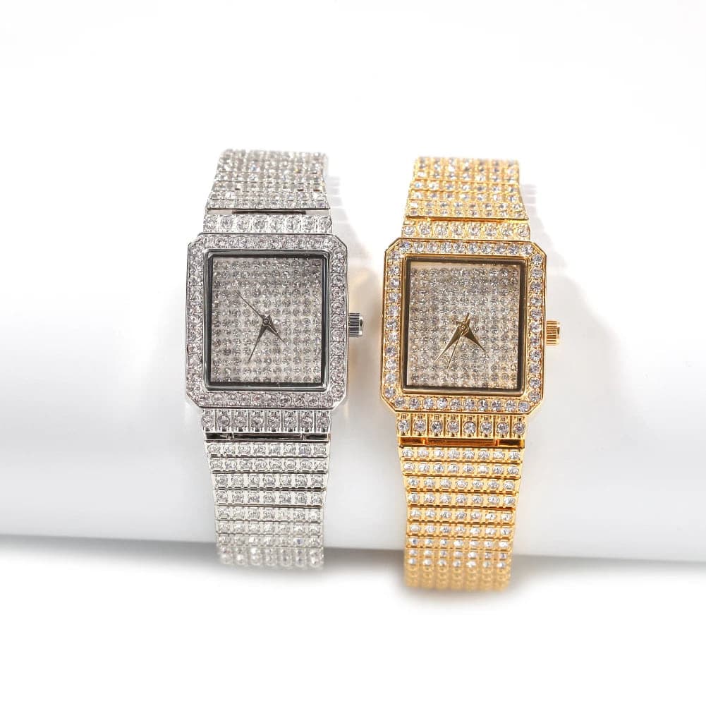 Bling Iced Out Silver Gold Women's Rapper Watch — image 2