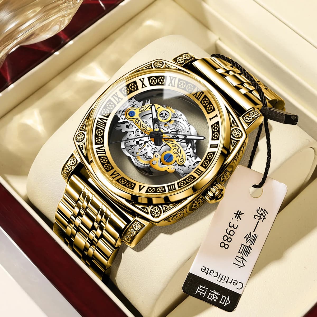 BINBOND Retro Carved Quartz Luxury Luminous Watch — image 11