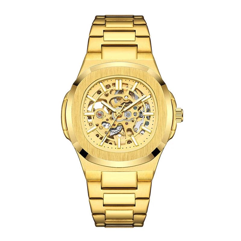 Luxury Men's Automatic Skeleton Watch Luminous Feature Business Hollow Mechanical Men Watch — image 9