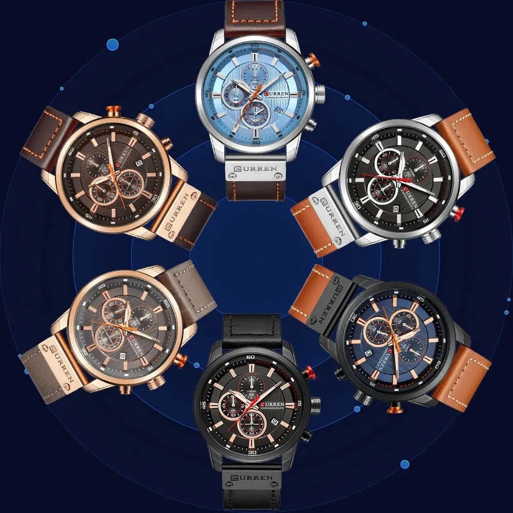 Curren 8291 Quartz Watch Men Leather Strap Sport Casual Watch — image 6