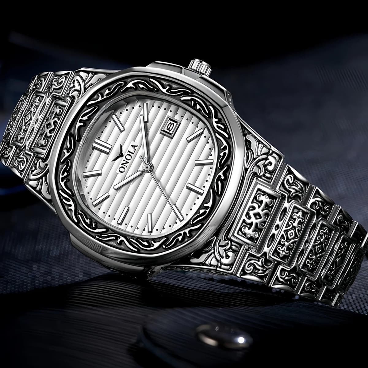 Luxury Gold Watches for Men ONOLA Business Retro Waterproof Muslim — image 4