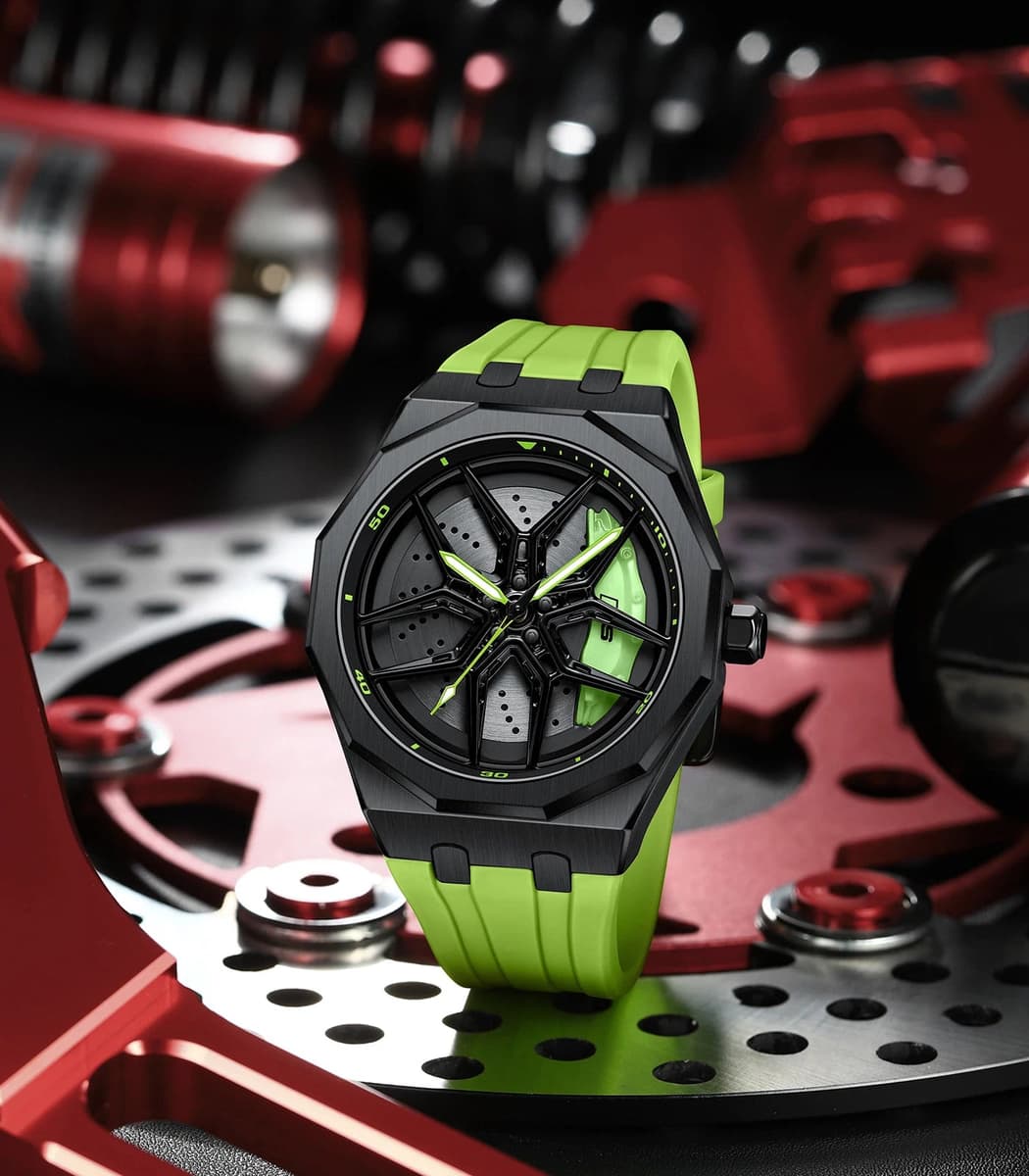 Original 3D Wheel Watch Waterproof Spinning Luxury Quartz Wrist Men Watch Rim Wristwatch Rotate 360 Man's Watches for RS Q8