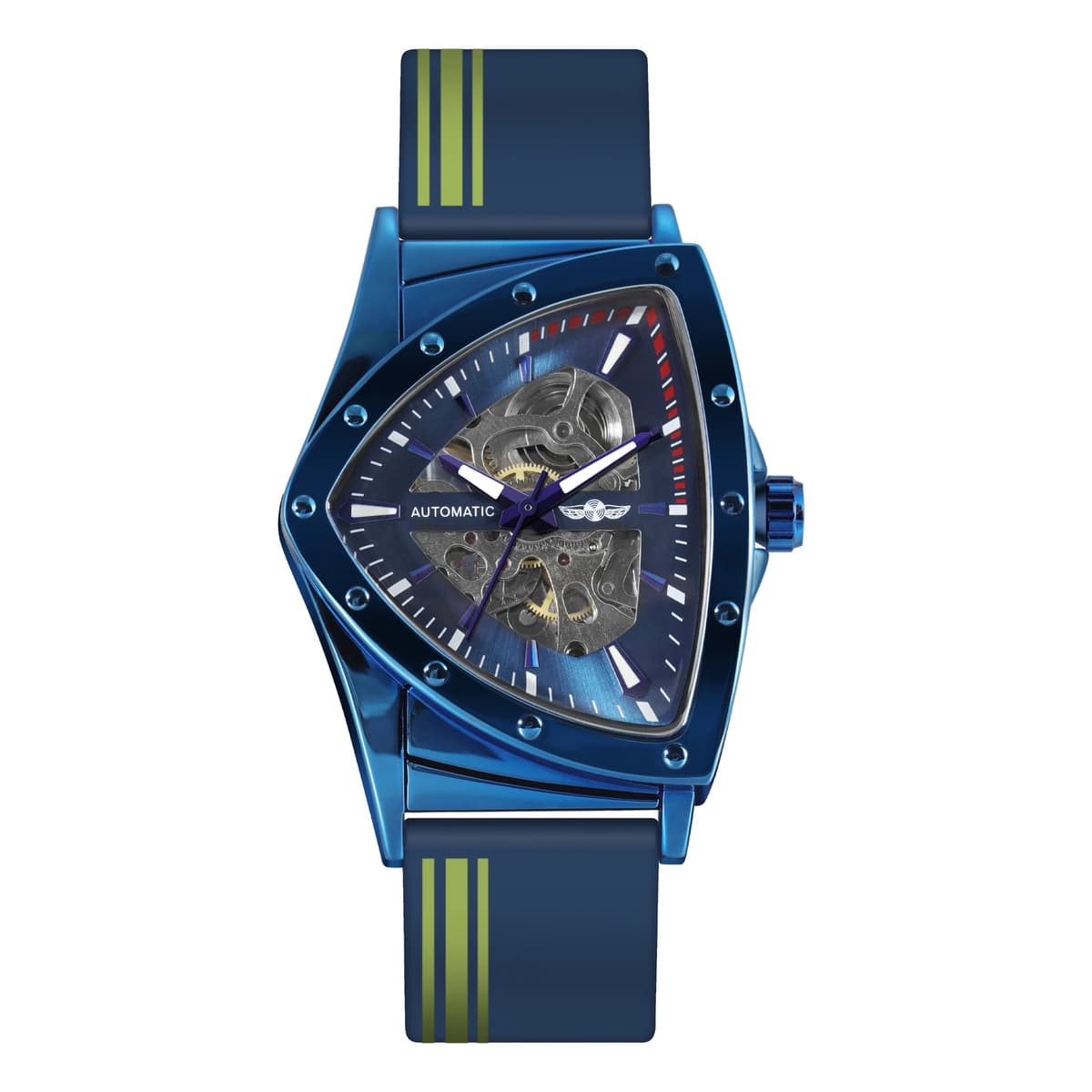 Winner Triangle Blue Skeleton Mechanical Watch — image 8