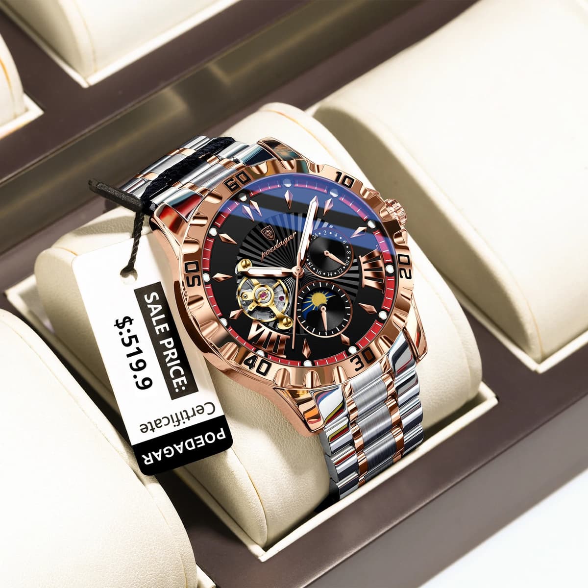 Poedagar 1415 Stainless Steel Men's Automatic Watch