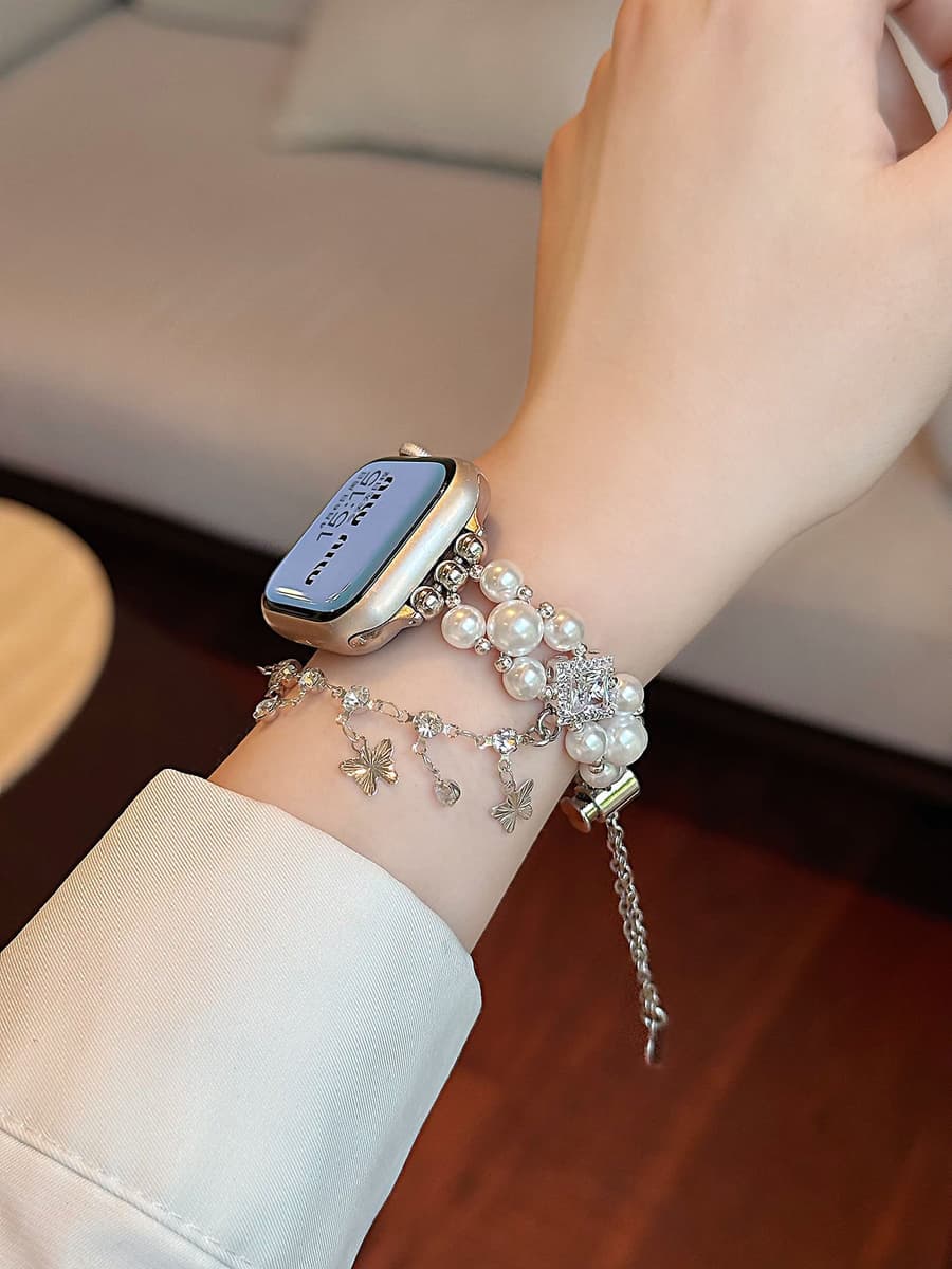 Aurélia Sunflower Pearl Diamond Stainless Steel Band for Apple Watch — image 7