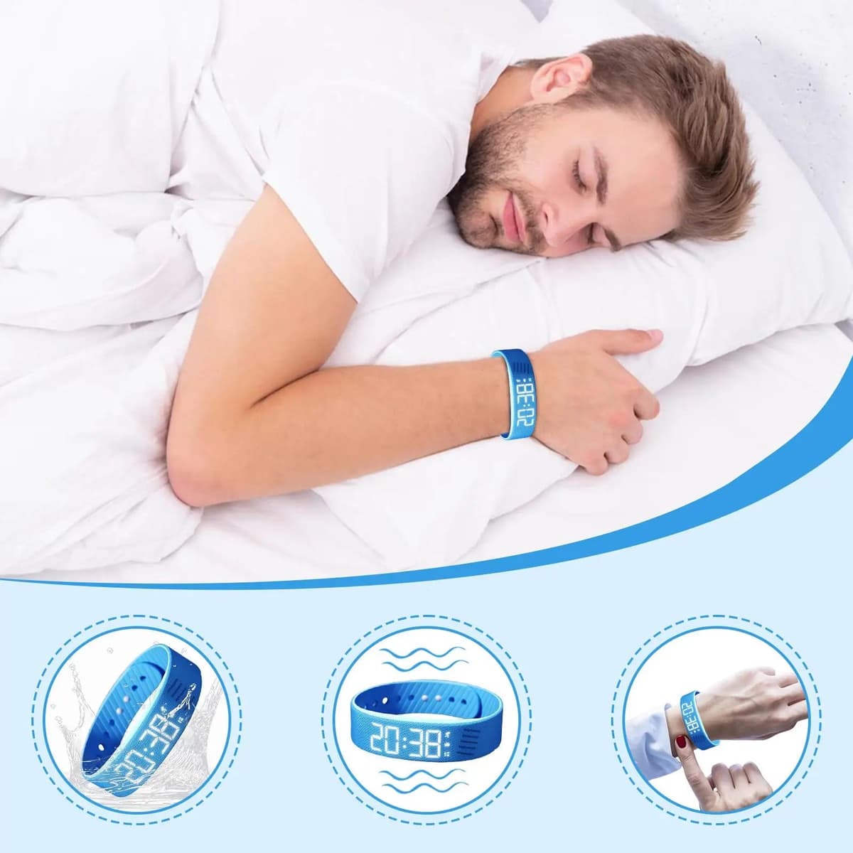 OLED Digital Alarm Watch Sleep Tracker Silent Vibration Activity — image 4
