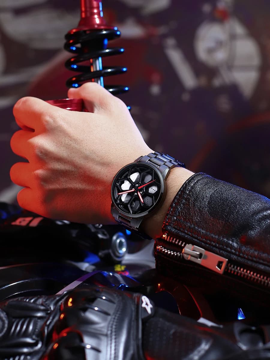 Original 3D Official Gyro Rim Watch High Quality Wholesale Wheel Watches Quartz Waterproof Wrist Car Wheel Watch Lambo URUS — image 5