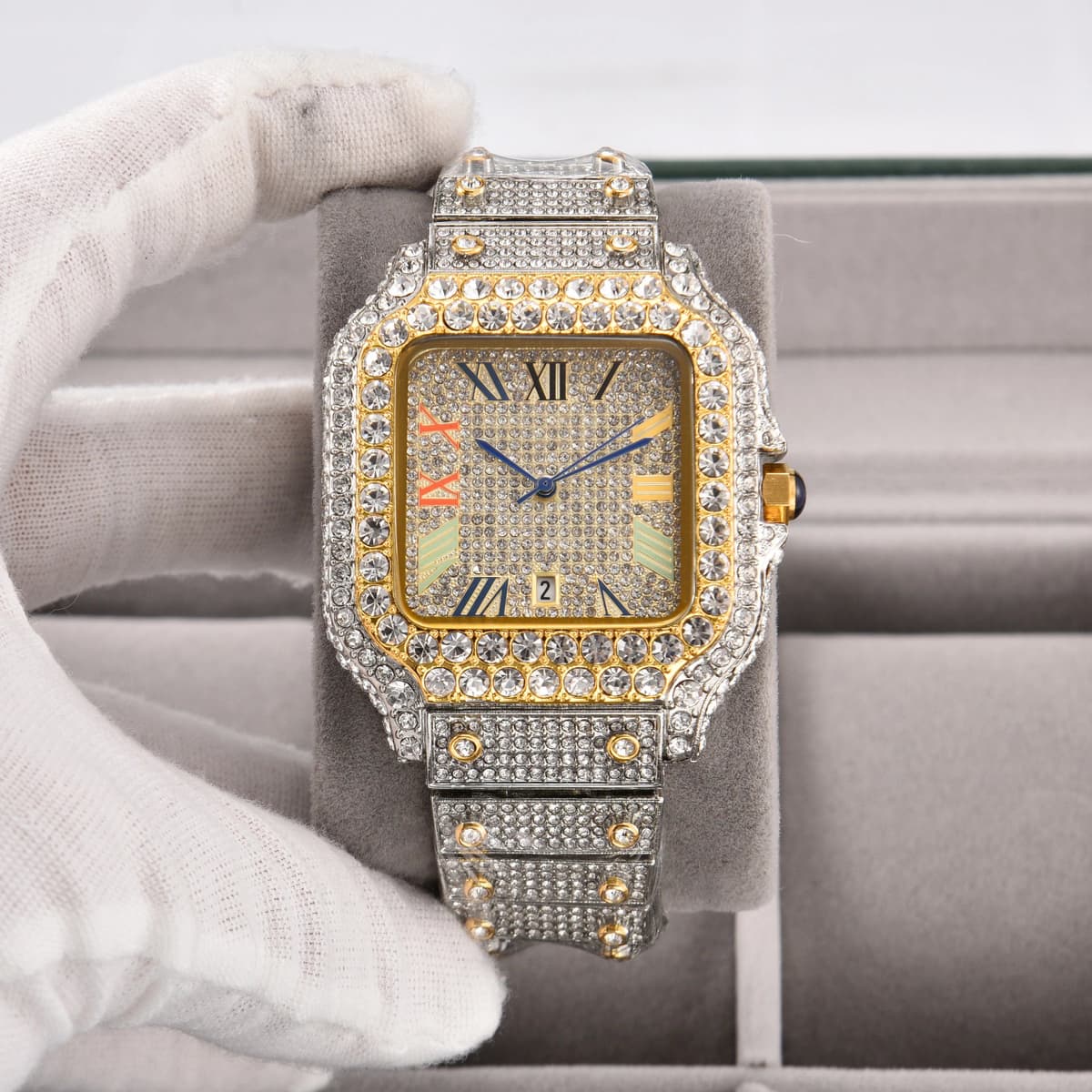 Luxury Square Diamond Watches for Men — image 5