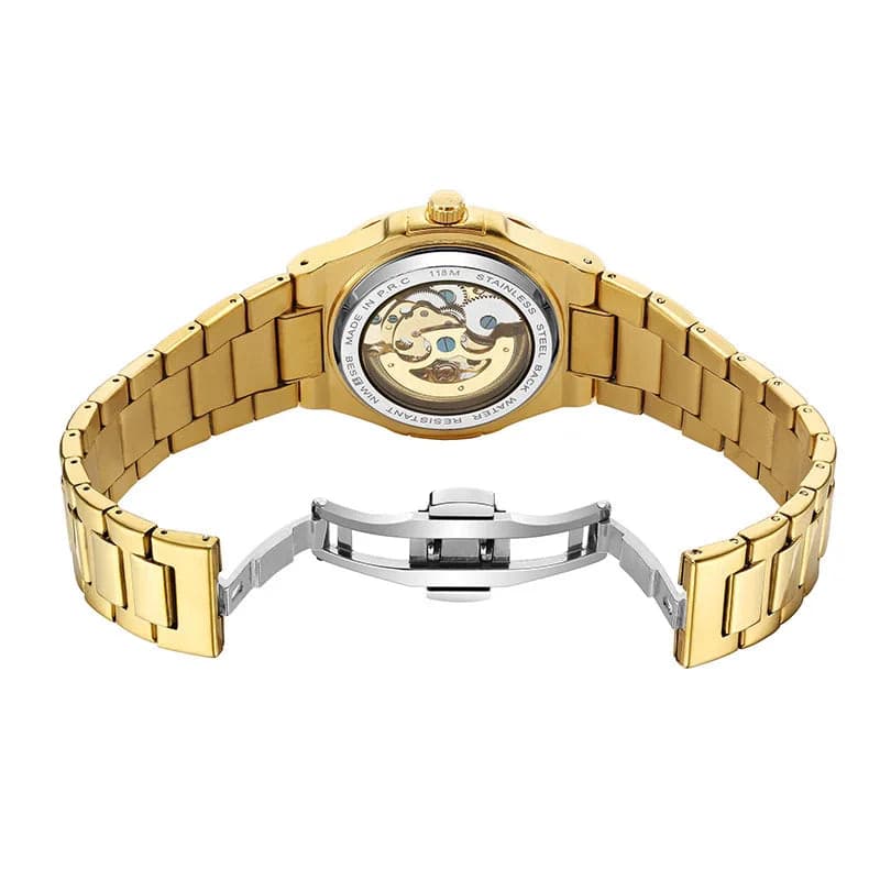 Luxury Men's Automatic Skeleton Watch Luminous Feature Business Hollow Mechanical Men Watch — image 4