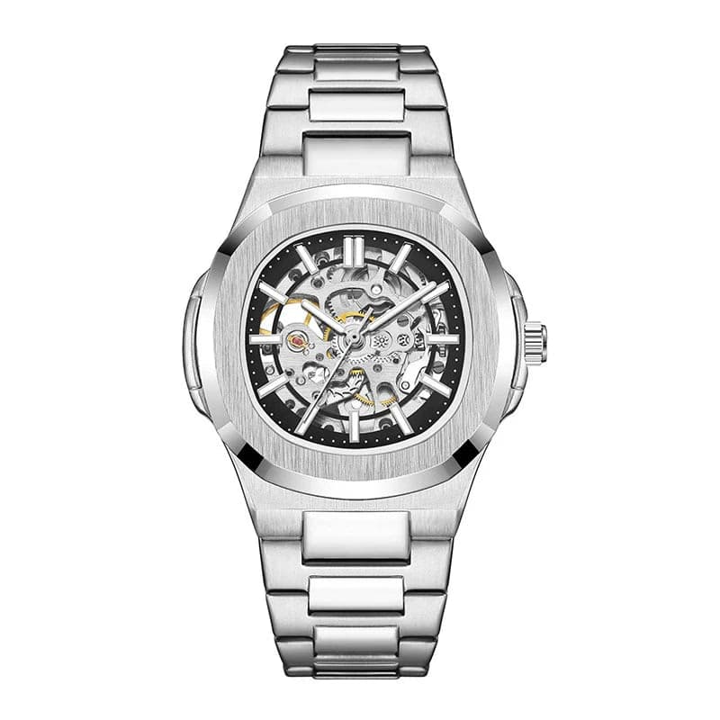 Luxury Men's Automatic Skeleton Watch Luminous Feature Business Hollow Mechanical Men Watch — image 10