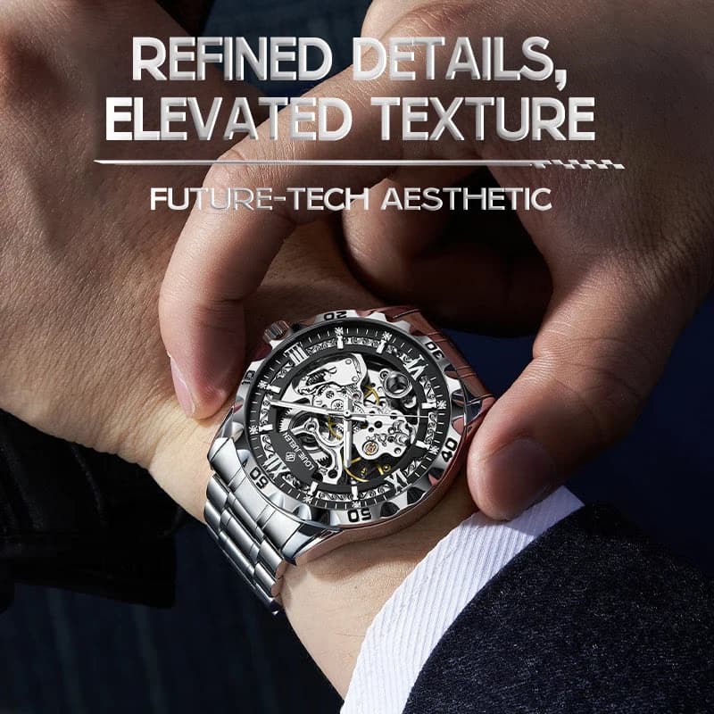 LOUIE JUELEN Men's Luxury Automatic Mechanical Watch 46mm Stainless — image 3