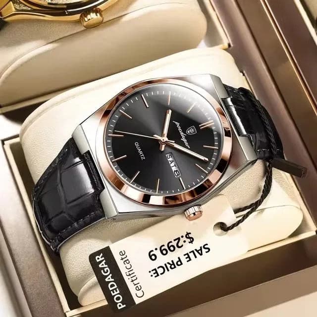 POEDAGAR 930 Men's Luxury Leather Watch — image 8