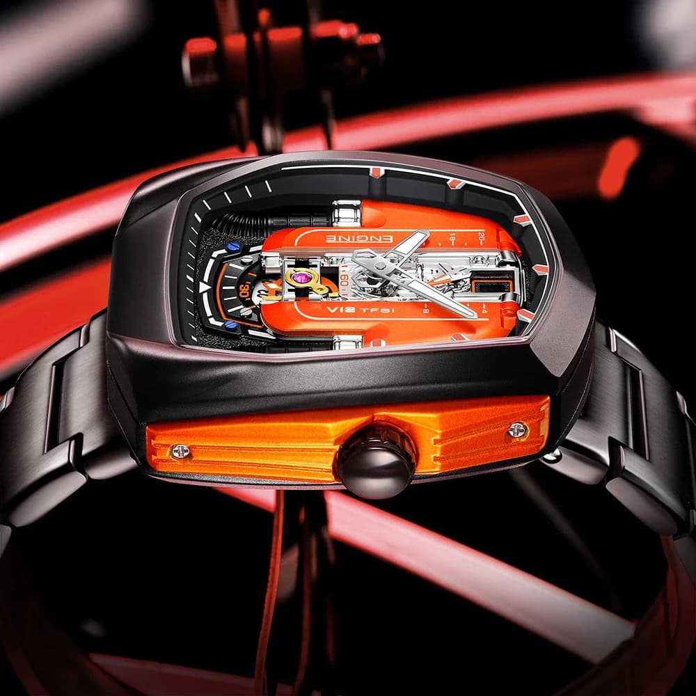 Drop Shipping Super Luxury V12 Engine Watch Man Watches Quartz Movement Waterproof Quartz for Man Watch — image 4