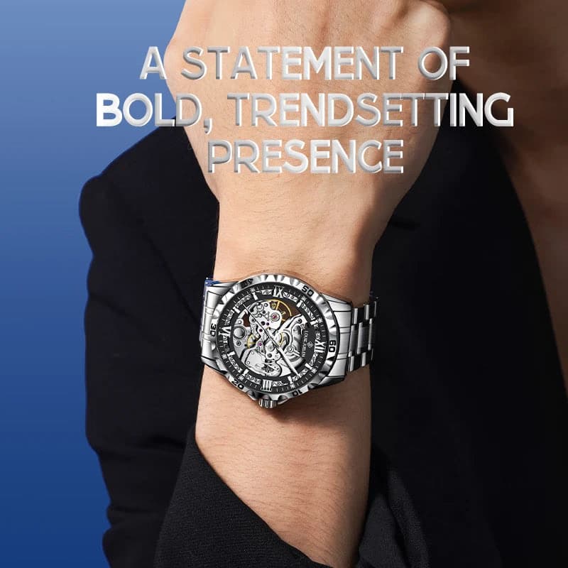 LOUIE JUELEN Men's Luxury Automatic Mechanical Watch 46mm Stainless — image 5