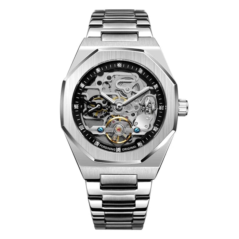 Luxury Silver 3D Hollow Automatic Watch for Men — image 12