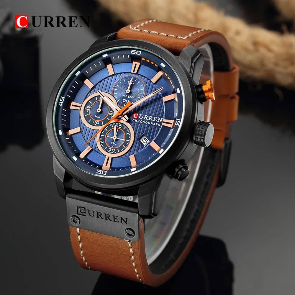 Curren 8291 Quartz Watch Men Leather Strap Sport Casual Watch — image 4