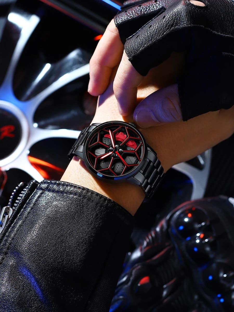 Original 3D Official Gyro Rim Watch High Quality Wholesale Wheel Watches Quartz Waterproof Wrist Car Wheel Watch Lambo URUS — image 6