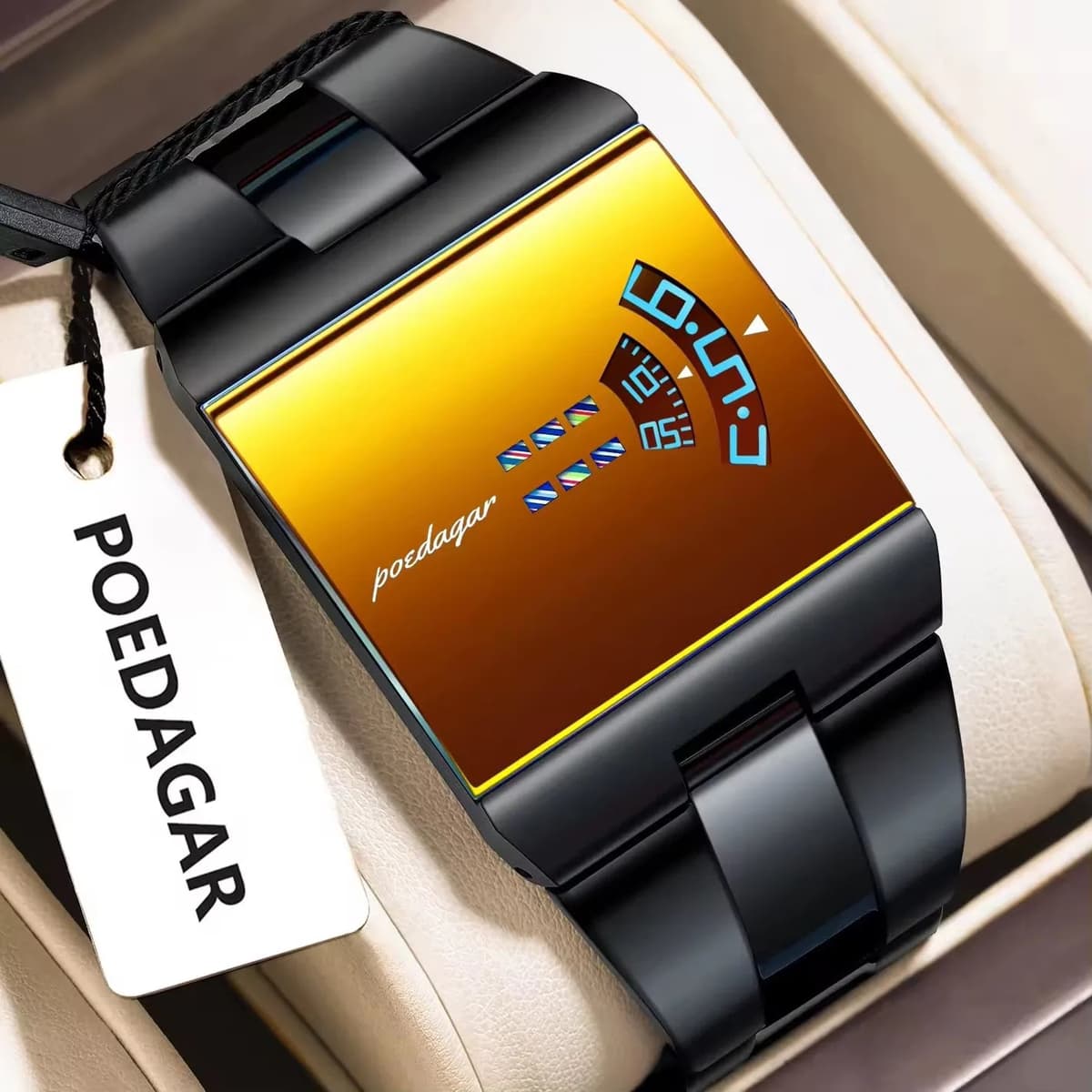 Poedagar 857 High Quality Square Dial Design Stainless Steel Band — image 10