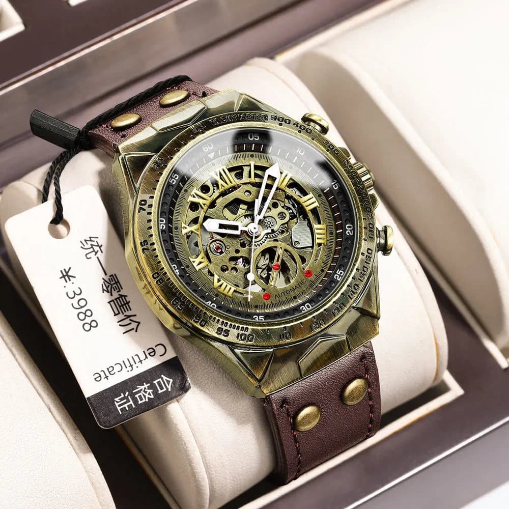 Waterproof Retro Skeleton Automatic Men's Watch