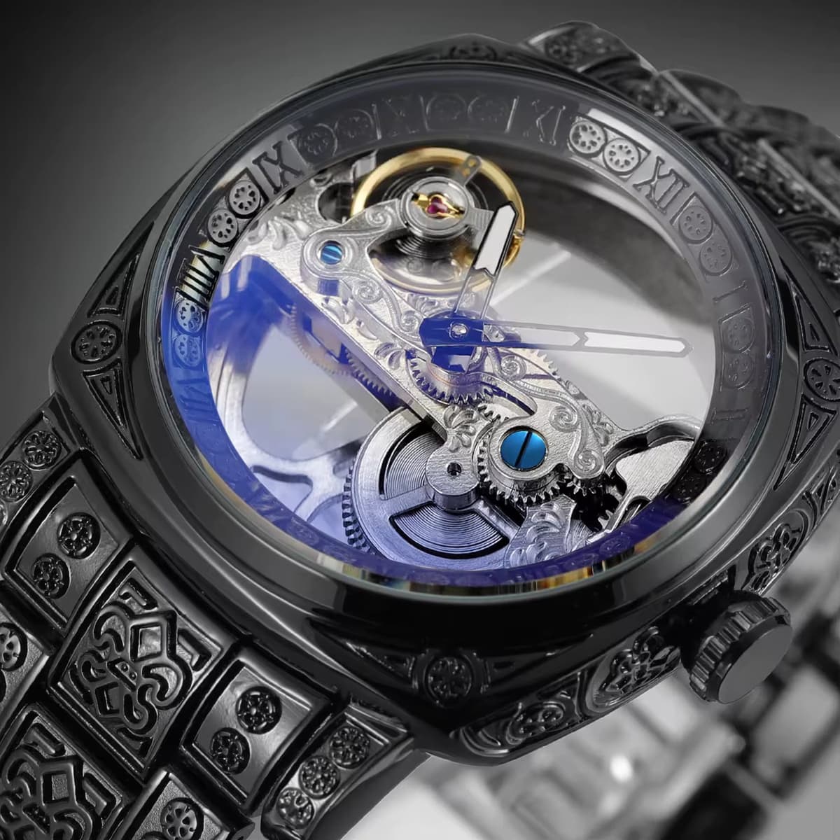 Luxury Men's Skeleton Mechanical Watch — image 4