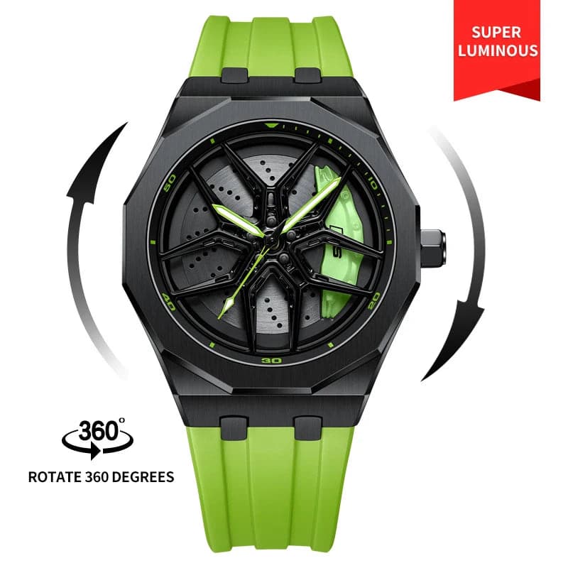 Original 3D Wheel Watch Waterproof Spinning Luxury Quartz Wrist Men Watch Rim Wristwatch Rotate 360 Man's Watches for RS Q8 — image 12