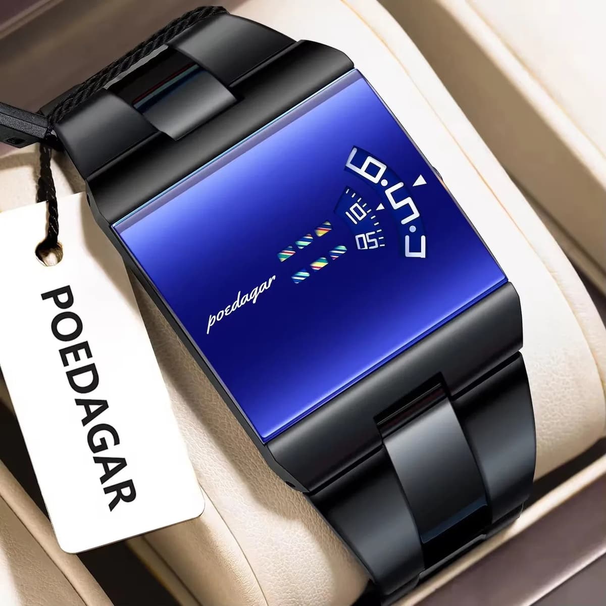 Poedagar 857 High Quality Square Dial Design Stainless Steel Band — image 11