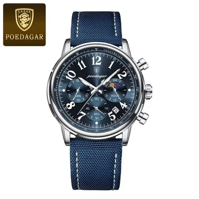 Luxury Silver Blue Quartz Chronograph Watch for Men — image 10