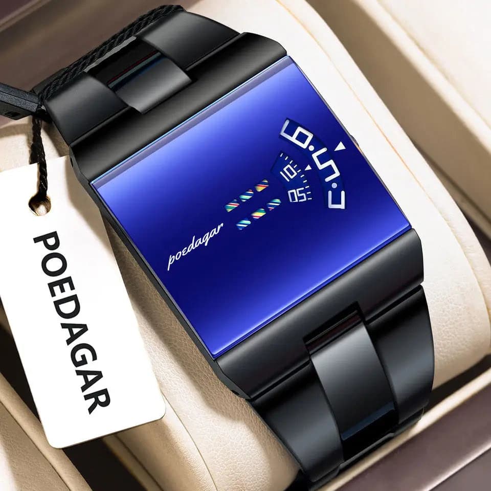 Poedagar 857 High Quality Square Dial Design Stainless Steel Band — image 2