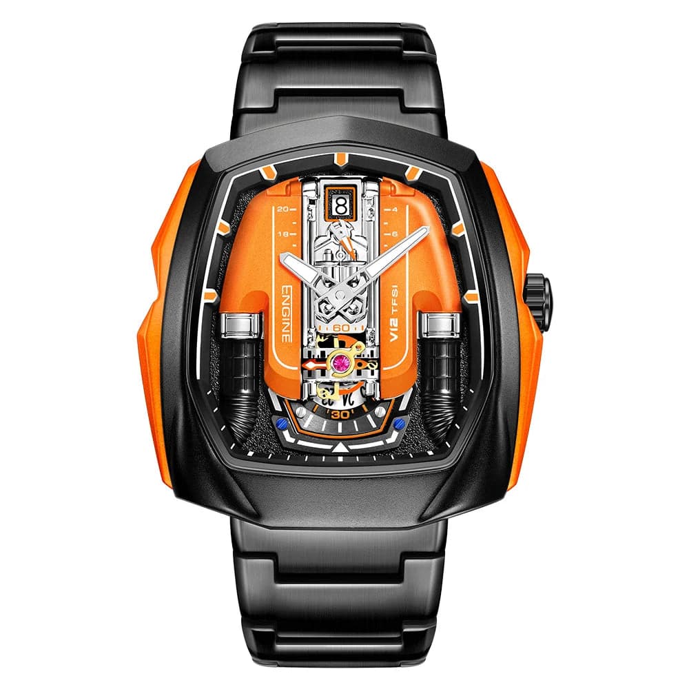 Drop Shipping Super Luxury V12 Engine Watch Man Watches Quartz Movement Waterproof Quartz for Man Watch — image 11