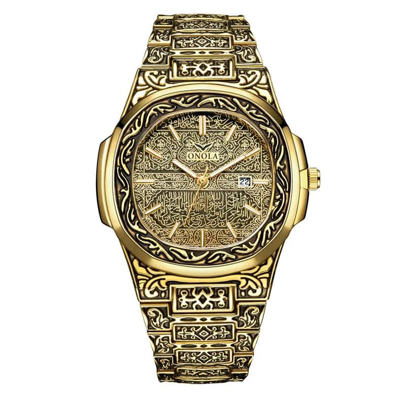 Luxury Gold Watches for Men ONOLA Business Retro Waterproof Muslim — image 8