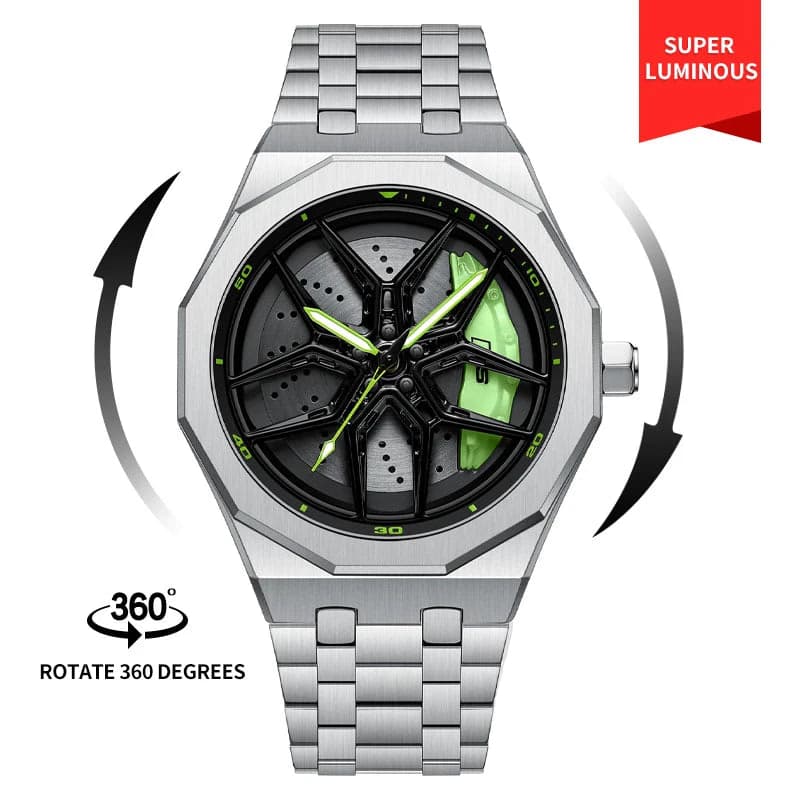 Original 3D Wheel Watch Waterproof Spinning Luxury Quartz Wrist Men Watch Rim Wristwatch Rotate 360 Man's Watches for RS Q8 — image 10