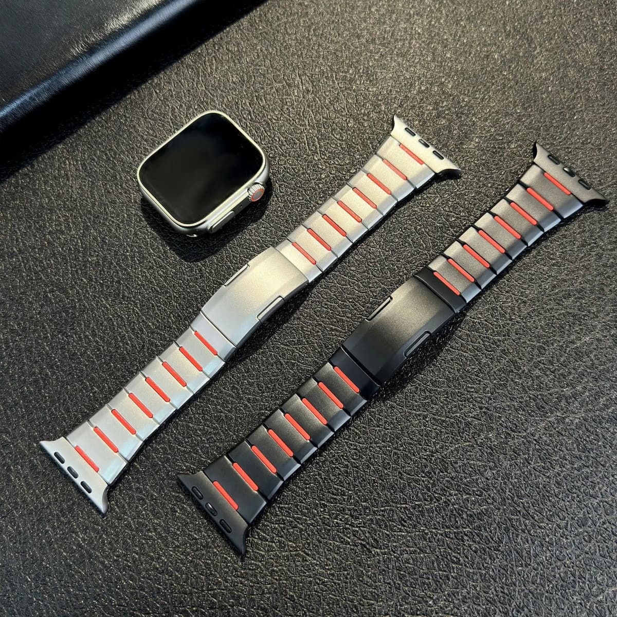 New Fluororubber Stainless Steel Watch Strap for Apple Watch S10/11 — image 2