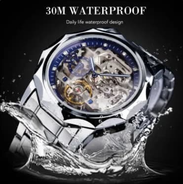 Forsining 199A Classy Design Skeleton Transparent Golden Stainless — image 6