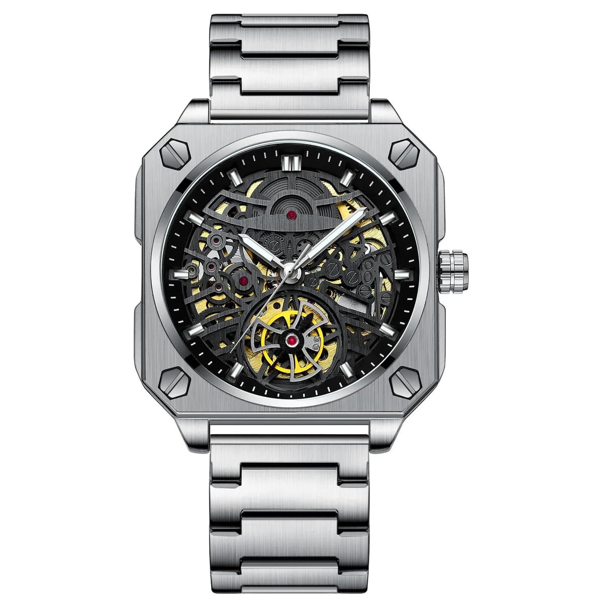Luxury Luminous Square Tourbillon Skeleton Watch — image 9