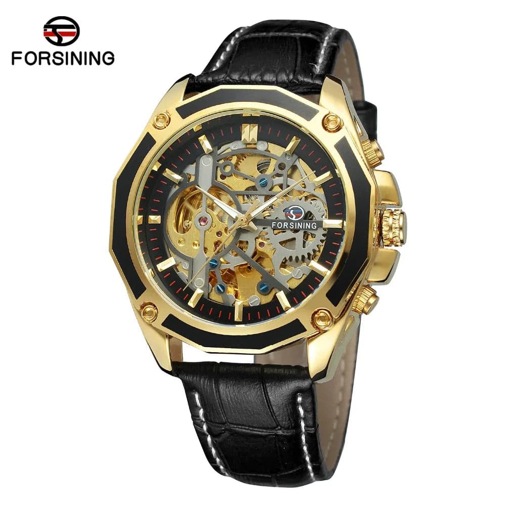 Luxury Skeleton Automatic Leather Watch for Men — image 2