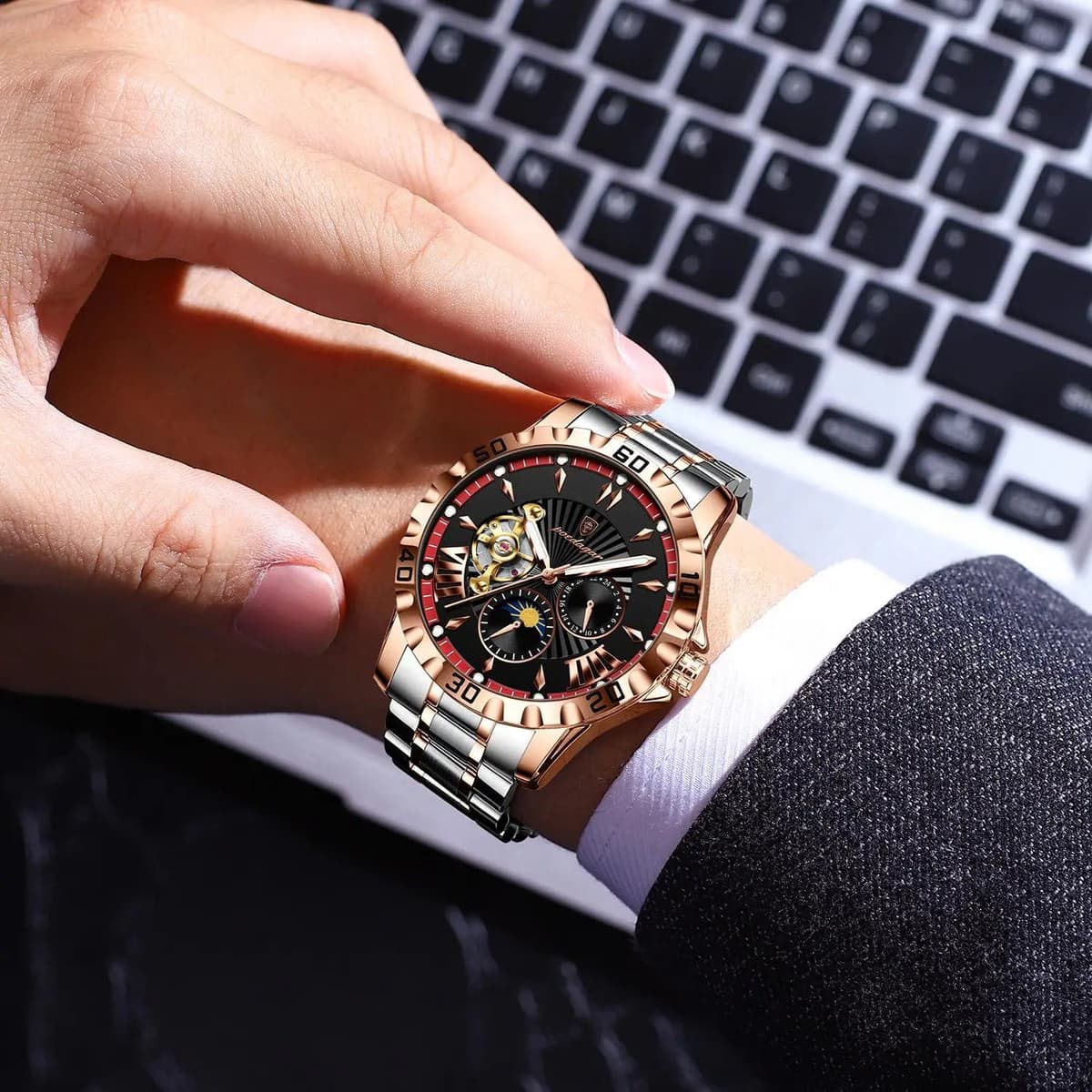 Poedagar 1415 Stainless Steel Men's Automatic Watch — image 6