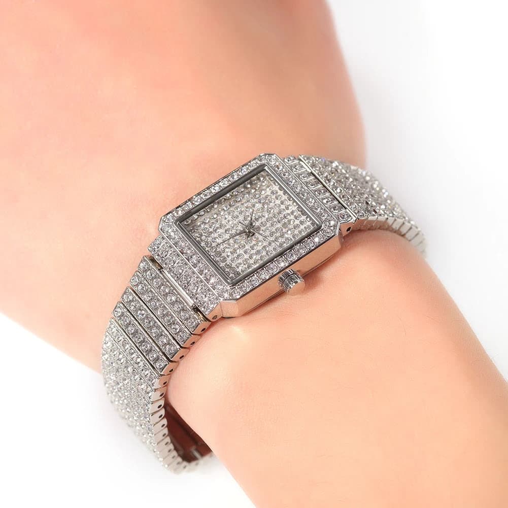 Bling Iced Out Silver Gold Women's Rapper Watch — image 3